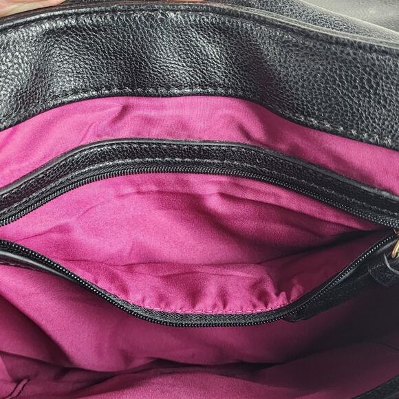 Vintage Nine West Black & White Shoulder Purse Gold Chain Strap & Pink Inside - Picture 7 of 12